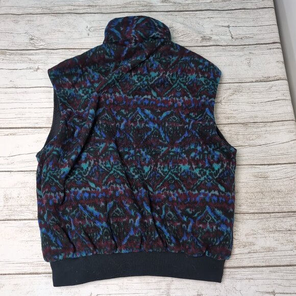 Columbia Reversible Vintage Fleece Vest Full-Zip Aztec Geometric Print Men L - Picture 6 of 6